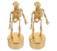 TEMPNAP 2pcs Trophées d'halloween en Plastique Couleur Or Figure de Squelette, Réutilisables et Décorations Amusantes pour Récompenses et Concours de Fête
