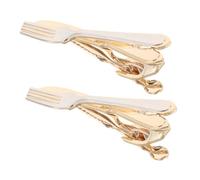 TEMPNAP 2pièces Pinces Cravate Cuivre Pour Hommes Design Unique Fourchette Et Couteau Maintien Renforcé Accessoires Élégants Pour Costume Affaires Mariage Et Événements Formels