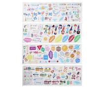 TEMPNAP 3 Feuilles Stickers Muraux en Pvc pour Garçon et Filles Lettres et Chiffres, Surface Mate Antireflet, Facile à Décoller et Coller, Décor pour Salle de Classe ou Bureau