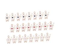 TEMPNAP 30 pièces Pendentifs DIY pour Fabrication de Bijoux Charms Soldat de Poker pour Colliers Bracelets et Porte Clés Noir Rouge Rose