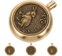 TEMPNAP 4 Breloques Lapin du Zodiaque Chinois en Cuivre Doré, Surface Lisse et Agréable Toucher, Style Vintage Rétro pour Projets DIY de Création de Bijoux