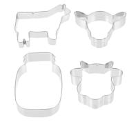 TEMPNAP 4 pièces Moules à Pâtisserie Inox Forme de Vache Lot de Réutilisables pour Biscuits DIY Légers et Durables Accessoires de Cuisson pour Amateurs et Partage Entre Amis