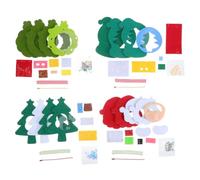TEMPNAP 4 Pièces Pendentifs de Noël à Suspendre en Tissu Non Tissé pour Garçon et Filles, Kit DIY Créatif Mini Couronnes Adorables pour Décoration Festive et Activités Manuelles en