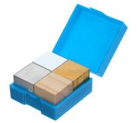TEMPNAP 4pcs Ensemble de Cubes de Densité en Laiton, Fer, Aluminium et Bois, Taille Précise 2cm, Surface Lisse, pour Décoration et Loisirs Scientifiques
