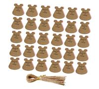 TEMPNAP 50 Ensembles Étiquettes Papier Kraft pour Fête de Naissance de Cartes Suspendues avec Motif de Jupe Rose et Ficelle pour Décoration Remerciements et de