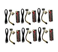 TEMPNAP 6 Ensembles Adaptateur Pcie Riser Broches GPU Lot de Câbles Extension Pci-e pour Carte Graphique Connexion Stable avec Protection et Indicateur LED Accessoires Informatiques pour