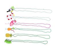 TEMPNAP 6 pièces Collier Hawaïen Chaine de Cou à Perles Tropicales pour Fête Accessoire pour Événements Célébrations Plage