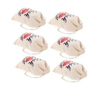 TEMPNAP 6pièces Coton à Thème Nautique Avec Cordon Réutilisables Pour Faveurs De Fête De Plage Anniversaire Mariage Et Croisière