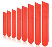 TEMPNAP 8pcs Cache de Protection pour Guide-chaîne de Tronçonneuse en Plastique Rouge, Étui Pratique pour Sécuriser et Protéger Votre Tronçonneuse Lors de L'utilisation Extérieure