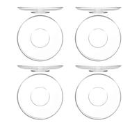 TEMPNAP 8pcs Soucoupes à Café Rondes en Verre Transparent, Légères et Compactes, pour Repas en Plein Air et Événements Familiaux