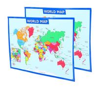 TEMPNAP Affiches de Cartes du Monde Éducatives pour Garçon et Filles, 2 Pièces en Papier UV Résistantes, Design Créatif, pour L'éducation Préscolaire Développement Intellectuel
