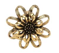 TEMPNAP Anneau D'écharpe en Alliage Solide Doré Design Fleur Rétro à Trois Anneaux pour Fixer Foulard Femme Lors de Mariage ou Soirée