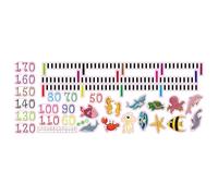 TEMPNAP Autocollants de Hauteur pour Garçon et Filles Imperméables en Pvc, Toise Murale Détachable Animaux Marins Cartoon, pour Chambre D'étude à Domicile