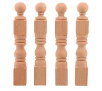 TEMPNAP Balustre d'escalier Bois 4 pièces avec colonnes balustres Classiques, pour Maison Miniature et modèles réduits, Structure Solide, Facile à Installer et Entretenir