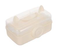 TEMPNAP Boîte à Pharmacie Blanche en Plastique avec Grosse Capacité, Structure à 3 Niveaux, Poignée et Compartiments Ajustables pour Gestion des Remède à Domicile
