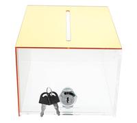 TEMPNAP Boîte à Pourboires Transparente avec Fente Conteneur De Stockage Boîte à Suggestions Verrouillable à Dons pour Restaurant