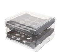 TEMPNAP Boîte de Rangement Œufs Tiroir Double Couche en Plastique Transparent Pp et Pet, Plateau à Œufs Pratique pour Réfrigérateur, Stockage Ordonné et Maintien Fraîcheur