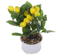 TEMPNAP Bonsaï Citronnier Artificiel Réaliste Pot Petite Plante Décorative sans Entretien pour Bureau Maison et Restaurant Décoration Naturelle