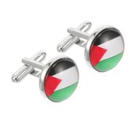 TEMPNAP Boutons De Manchette Drapeau Palestinien Original Solide pour Homme Chemise Formelle Cérémonie Unique Design