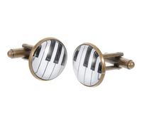 TEMPNAP Boutons de Manchette en Métal à Motif Piano Lot de 2 Finition Bronze Ancien Bijoux Vintage pour Chemises Homme Accessoires d'affaires Élégants Présent Masculin pour Smoking