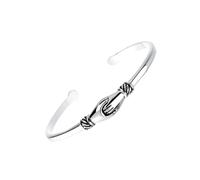 TEMPNAP Bracelet Vintage Ouvert Réglable Argent avec Motif Mains Qui Serrent Bijou Créatif et Confortable pour Femme