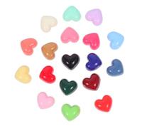 TEMPNAP Breloques En Résine De Cœur 13 Mm Pour Loisirs Créatifs Filles 100 Pièces Couleur Vive Dos Plat Saint-valentin Scrapbooking Décoration Diy