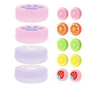TEMPNAP Capuchons de Pouce en Silicone et Accessoires Switch Colorés Joystick Souple Forme Griffe de Chat Fruitée Lumineux 14 Pièces pour Gaming