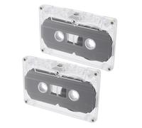 TEMPNAP Cassette Audio 30 Lot de 2 Boîtier Rigide Transparent, Compatible Magnétophone, Enregistrement de Vœux Surprise Rétro, Usage Pédagogique et DIY