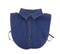 TEMPNAP Chemisier à Faux Col en Denim Bleu Foncé, Col Amovible Style Effilé, Accessoire Mode Polyvalent pour Femme, pour Pulls, Sweats et Tenues Décontractées, Confort et Élégance