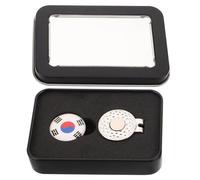 TEMPNAP Clip de Chapeau Golf avec Marqueur Ball Marker et Drapeau Coréen Accessoire Sécurisé et Imperméable Coffret Élégant pour Golf et Activités Extérieures