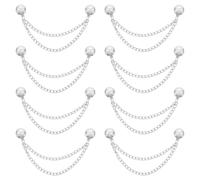 TEMPNAP Clips Magnétiques pour Vêtements Fermeture Rapide Magnétique Portable avec Chaîne Argentée, Lot de 8 Pièces pour Usage Quotidien et Sports en Plein Air