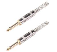 TEMPNAP Connecteur Jack Guitare 6,35 Mm en Alliage de Zinc Doré 5pcs pour Pédale D'effet, Faible Atténuation et Maintien de L'ordre sur Pédalier pour Guitaristes Professionnels