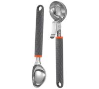 TEMPNAP Cuillères à Pastèque en Acier Inoxydable 2pcs, Cuillère à Melon et Balle de Dessert, Poignée Antidérapante, Cuisine Vacances