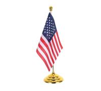 TEMPNAP Drapeau Accent Professionnel et Élégant avec Base Robuste en Fer Américain de Table et Tissu Polyester Léger, pour Conférences et Bureau