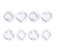 TEMPNAP Emporte-pièces Forme Cartes à Jouer, Facile à Utiliser Ensemble de 8 en Plastique pour Biscuits pour Décoration de Gâteaux et DIY Pâtisserie