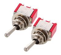 TEMPNAP Interrupteur à Bascule Miniature 3 Cosses 2 Positions Filetage M6 en Cuivre, Étanche et Facile à Utiliser, pour Tableau de Bord de Bateau, Lot de 2 Pièces