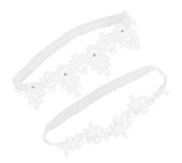 TEMPNAP Jarretières de Mariée Lot de 2 Pièces en Dentelle Blanche Élasticité et Confort, Accessoires Classiques pour Mariage et Fêtes Élégantes