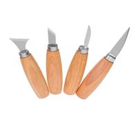 TEMPNAP Kit Pratique de Sculpture Sculpture sur Bois 4 Pièces Lames en Acier Inoxydable et Manches en Bois Outil Portable de Précision et Modélisme