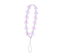 TEMPNAP Lanière De Téléphone En Perles Et Charmes De Téléphone Cristal Pour Femmes Court Accessoire Bijou Mode Taille Moyenne Violet Holographique Décoration Élégante