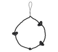 TEMPNAP Lanière Téléphone Acrylique Noire avec Pendentif Cœur Corde Courte Décorative Légère Tour de Cou Portable pour Téléphone et Accessoires