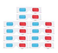 TEMPNAP Lot de 10 Lunettes 3D en Papier Rouges et Bleues Légères et Simples D'utilisation pour Visionnage de Films et Jeux la Maison