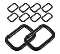 TEMPNAP Lot de 10 Mousquetons Noirs en Alliage d'Aluminium Épaissi Forme Carrée Fermoirs à Boucle Mousquetons Robustes pour Escalade Randonnée et Usage Extérieur Accessoires