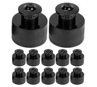 TEMPNAP Lot de 12 Bouchons de Bouteille d'eau Sport en PE Joint Étanche et Design Push Pull, Compatible Bouteilles Minérales et Sport, Diamètre 28 Dents, Noir