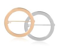 TEMPNAP Lot de 2 Épingles de Sûreté Rondes en Alliage 31 Mm, Broches Simples Blanc et Or, Accessoire de Fixation Polyvalent pour Vêtements, Foulards et Projets Diy, pour Usage Quotidien