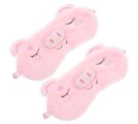 TEMPNAP Lot de 2 Masques de Sommeil en Peluche Mignons pour Garçon et Filles Masque de Sommeil Cochon Rose Occultation Totale Confortable et Doux pour Voyage Sieste et Détente à la