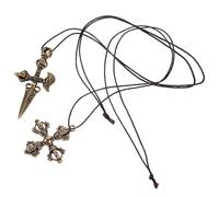 TEMPNAP Lot de 2 Pendentifs Artisanaux Pilon Vajra en Cuivre Tibétain Breloques Bouddhistes Résistantes à L’Usure Ornements Créatifs pour Collier DIY Décoration Paquet et Bijoux