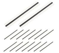 TEMPNAP Lot de 20 Contacts D'en-tête Droite 2,54 Mm Seule Rangée, Plaquées Or, Longueur Égale des Deux Côtés, Design Pratique pour Multiples Applications