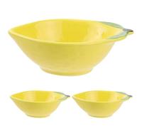 TEMPNAP Lot de 3 Coupelles à Trempette en Céramique Forme Citron, Bols à Sauce Multifonctions pour Apéritif et Condiments, Résistants Haute Température, pour Salade de Fruits et En-cas