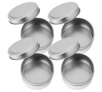 TEMPNAP Lot de 4 Boîtes Métalliques Rondes en Fer Argenté avec Couvercles, pour Bougies Votives Soi-même, Rangement Solide pour Maison et Fabrication de Bougies