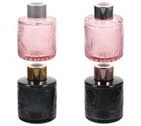 TEMPNAP Lot de 4 Flacons en Verre pour Diffuseur D'arôme Relief, Pratique et Facile à Remplir, Décoration Élégante pour Chambre Cuisine Couleur Aléatoire